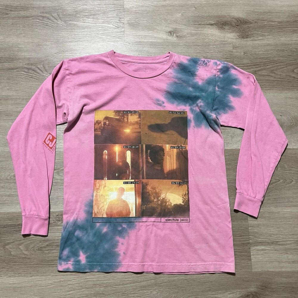 Travis Scott Cactus Jack Other Side Pink Long Sleeve T-shirt Mens Size Medium